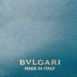 Pre Owned Bvlgari Blue Leather Serpenti Forever Bifold Card Holder