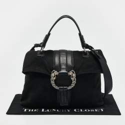 Bvlgari Black Canvas and Leather Leoni Shoulder Bag