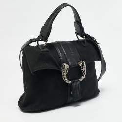 Bvlgari Black Canvas and Leather Leoni Shoulder Bag