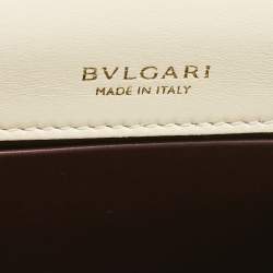 Pre Owned Bvlgari Off White Leather Serpenti Forever Maxi Chain Bag