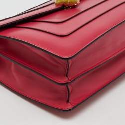 Bvlgari Cherry Red Leather Medium Serpenti Forever Shoulder Bag