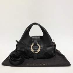 Bvlgari Black Leather Chandra Hobo