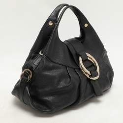 Bvlgari Black Leather Chandra Hobo