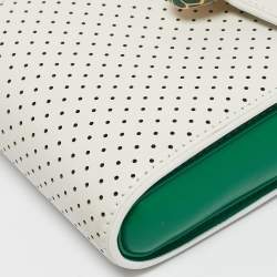 Bvlgari x Casablanca White/Green Perforated Leather Apres Tennis Crossbody Bag