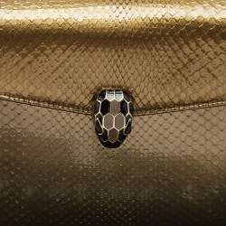 Bvlgari Olive Green Medium Serpenti Forever Flap Shoulder Bag