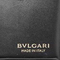 Bvlgari Black Leather Serpenti Forever Trifold Wallet