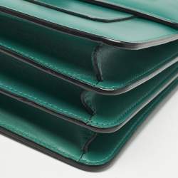 Bvlgari Green Leather Serpenti Forever Top Handle Bag