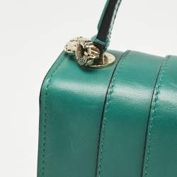 Bvlgari Green Leather Serpenti Forever Top Handle Bag