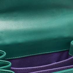 Bvlgari Green Leather Serpenti Forever Top Handle Bag