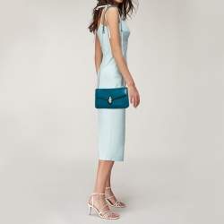 Bvlgari Blue Leather Small Serpenti Forever Shoulder Bag