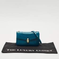 Bvlgari Blue Leather Small Serpenti Forever Shoulder Bag