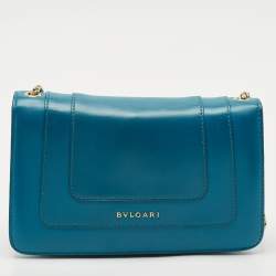 Bvlgari Blue Leather Small Serpenti Forever Shoulder Bag