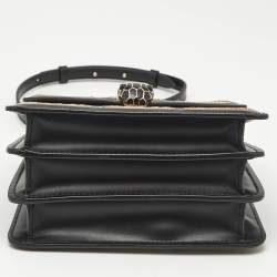 Bvlgari Black Million Chain Leather Small Serpenti Forever Top Handle Bag