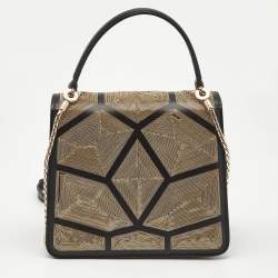 Bvlgari Black Million Chain Leather Small Serpenti Forever Top Handle Bag