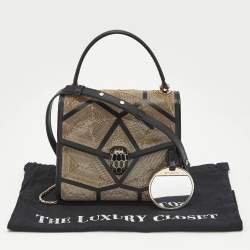 Bvlgari Black Million Chain Leather Small Serpenti Forever Top Handle Bag