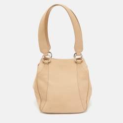 Bvlgari Beige Leather Small Tote