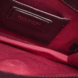 Pre Owned حقيبة كتف بلغاري سيربنتي فوريفر جلد برقوقي صغيرة