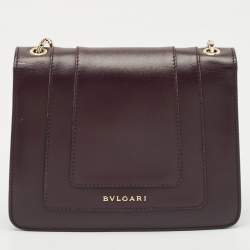 Pre Owned حقيبة كتف بلغاري سيربنتي فوريفر جلد برقوقي صغيرة