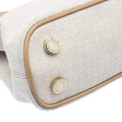 Bvlgari Beige Canvas and Leather Isabella Rossellini Shoulder Bag