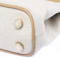 Bvlgari Beige Canvas and Leather Isabella Rossellini Shoulder Bag