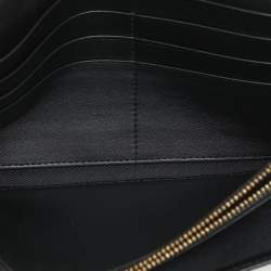 Bvlgari Black Leather Double Ring Flap Continental Wallet