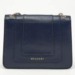 Bvlgari Navy Blue Leather Small Serpenti Forever Crossbody Bag