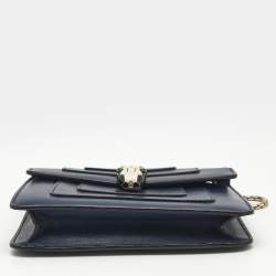 Bvlgari Navy Blue Leather Small Serpenti Forever Crossbody Bag