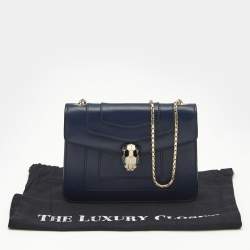 Bvlgari Navy Blue Leather Small Serpenti Forever Crossbody Bag