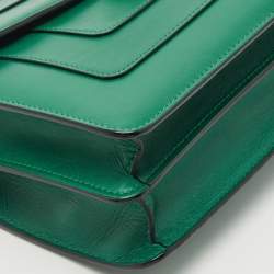 Bvlgari Green Leather Medium Serpenti Forever Shoulder Bag