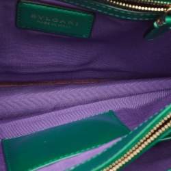 Bvlgari Green Leather Medium Serpenti Forever Shoulder Bag