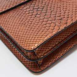 Pre Owned Bvlgari Bronze Python Medium Limited Edition 23/30 Serpenti Forever Shoulder Bag