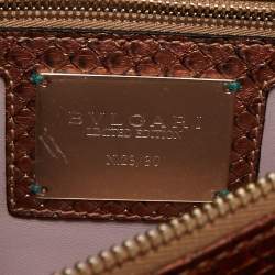 Pre Owned Bvlgari Bronze Python Medium Limited Edition 23/30 Serpenti Forever Shoulder Bag