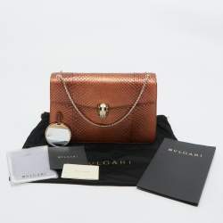 Pre Owned Bvlgari Bronze Python Medium Limited Edition 23/30 Serpenti Forever Shoulder Bag