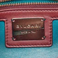 Pre Owned حقيبة كتف بلغاري كابوشون سيربنتي جلد مبطن بورغندي صغيرة