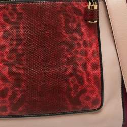 Pre Owned Bvlgari Tri Color Leather and Kurung Serpenti Scaglie Tote