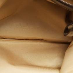 Pre Owned Bvlgari Dark Brown/Grey Patent Leather and Canvas Middle Zip Tote