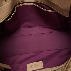 Pre Owned Bvlgari Beige/Silver Woven Leather Monte Plisse Shopper Tote