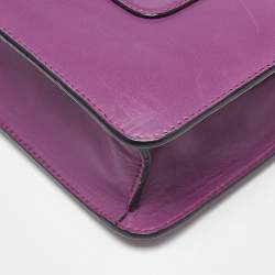 Pre Owned Bvlgari Purple Leather Serpenti Forever Chain Shoulder Bag