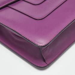 Pre Owned Bvlgari Purple Leather Serpenti Forever Chain Shoulder Bag