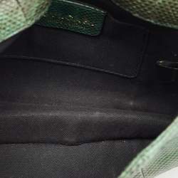 Pre Owned Bvlgari Green/Black Karung Leather Small Serpenti Forever Shoulder Bag