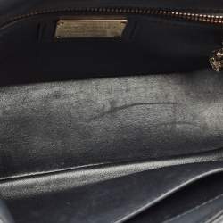 مملوكة مسبقًا حقيبة كتف بلغاري سربنتي كابوشون صغيرة جلد مبطن أسود