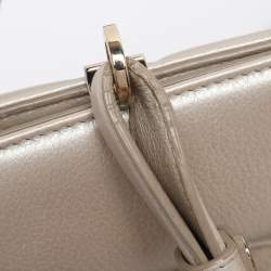 Pre Owned Bvlgari Beige/Brown Leather Isabella Rossellini Top Handle Bag