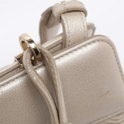 Pre Owned Bvlgari Beige/Brown Leather Isabella Rossellini Top Handle Bag