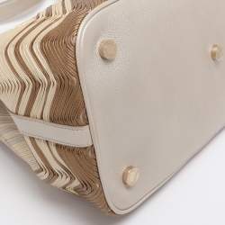 Pre Owned Bvlgari Beige/Brown Leather Isabella Rossellini Top Handle Bag