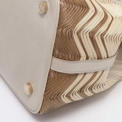 Pre Owned Bvlgari Beige/Brown Leather Isabella Rossellini Top Handle Bag