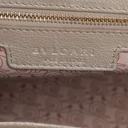 Pre Owned Bvlgari Beige/Brown Leather Isabella Rossellini Top Handle Bag