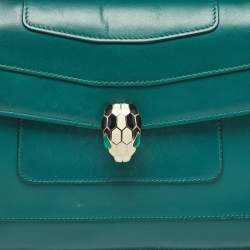 Pre Owned حقيبة كتف بلغاري سيربنتي فوريفر جلد أخضر متوسط الحجم