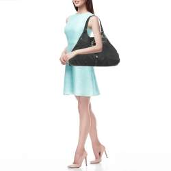 Pre Owned Bvlgari Black Canvas and Leather Chandra Hobo