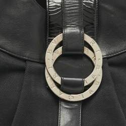 Pre Owned Bvlgari Black Canvas and Leather Chandra Hobo
