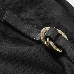 Pre Owned Bvlgari Black Canvas and Leather Chandra Hobo